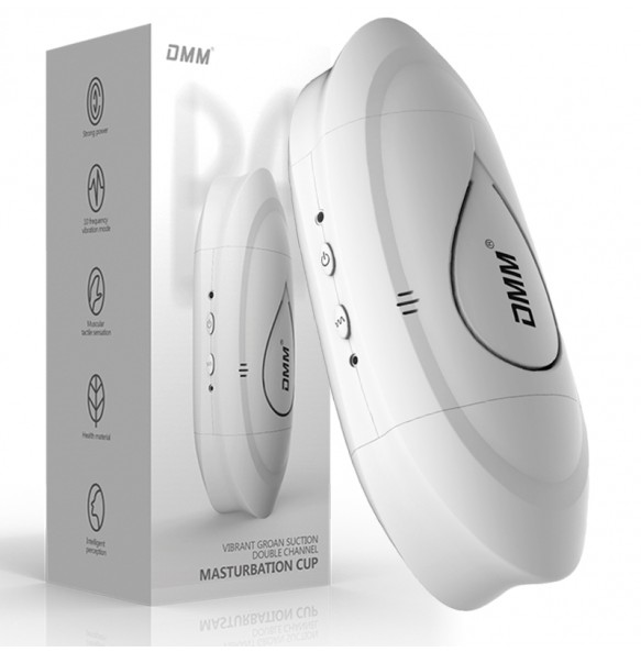 DMM Electrical Moaning Interactive Double-Hole Vibrator Masturbator Cup (Chargeable - White)
